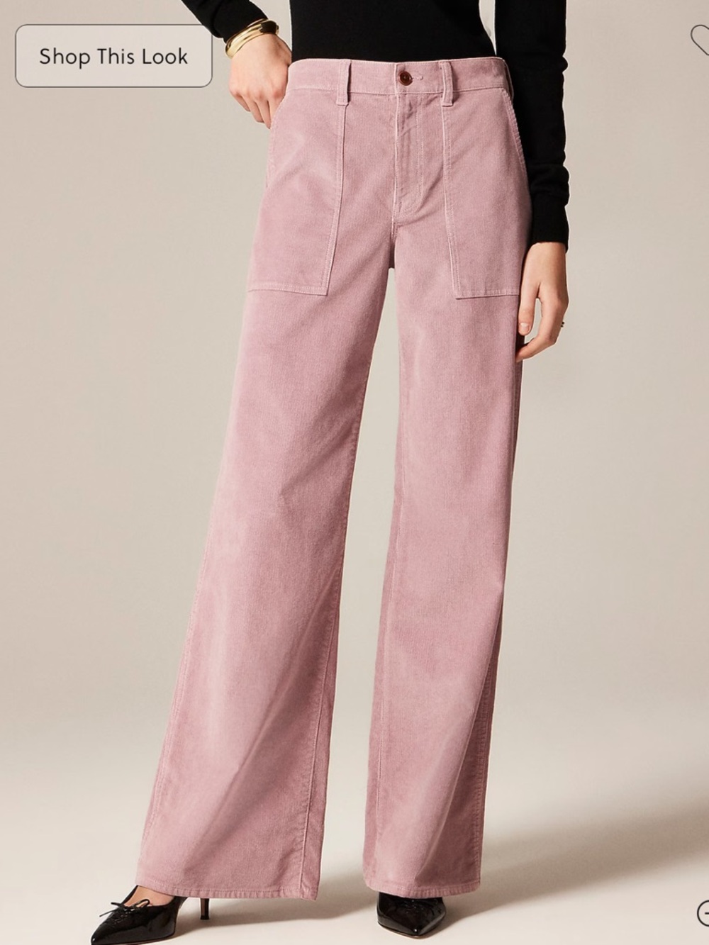 J Crew Camp-pocket wide-leg pant in stretch corduroy